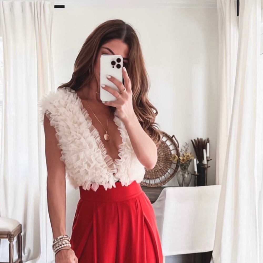 Chiffon Ruffle Bodysuit NWT